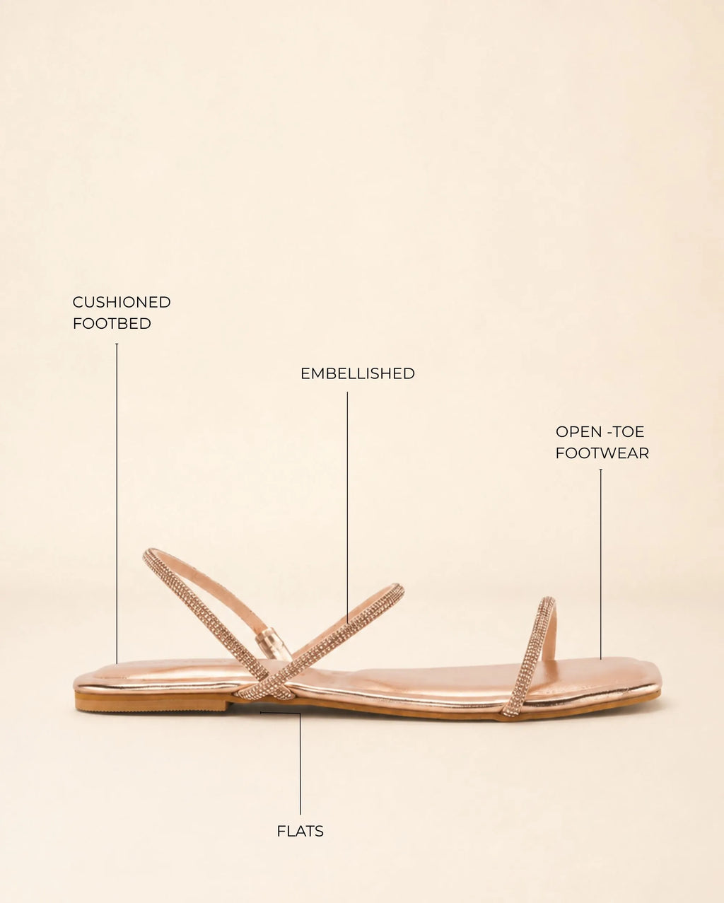 Mary Lovely Rosegold Flats - Lino Perros