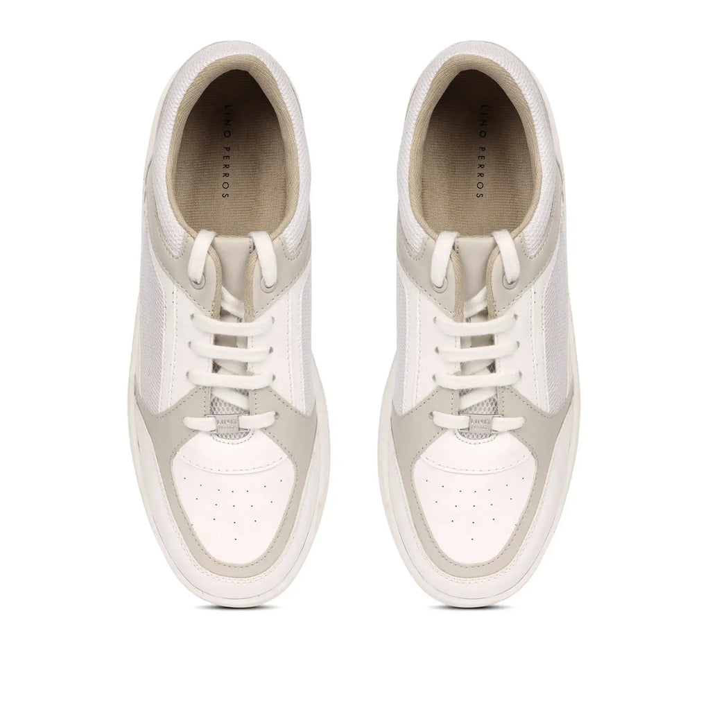 Stellar Nexus Dynamic White Beige Sneakers - Lino Perros