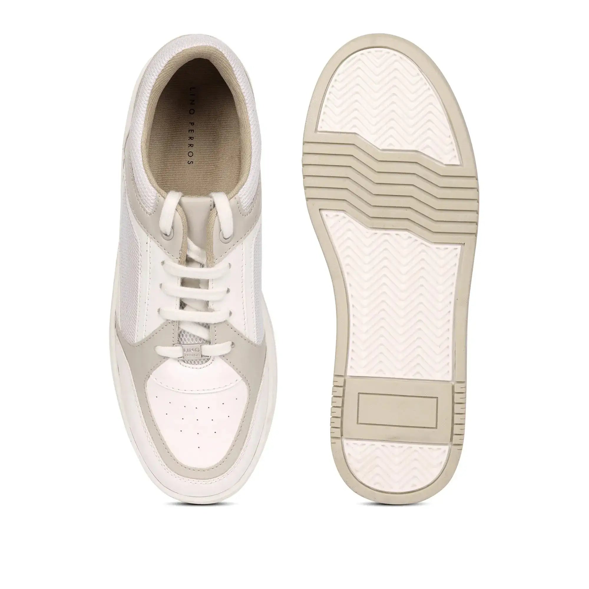 Stellar Nexus Dynamic White Beige Sneakers - Lino Perros