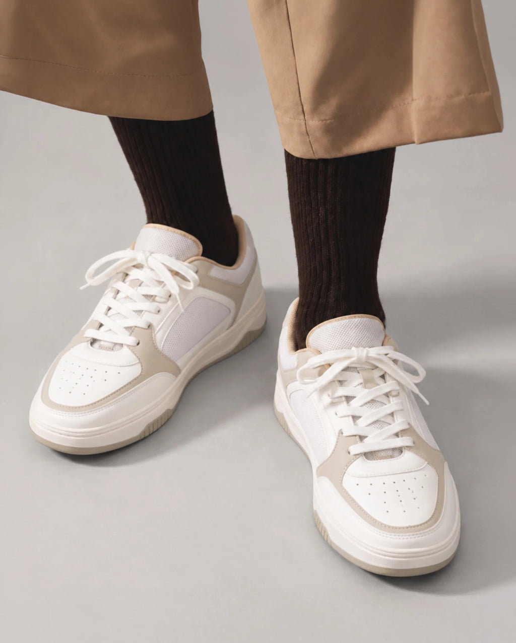 Stellar Nexus Dynamic White Beige Sneakers - Lino Perros