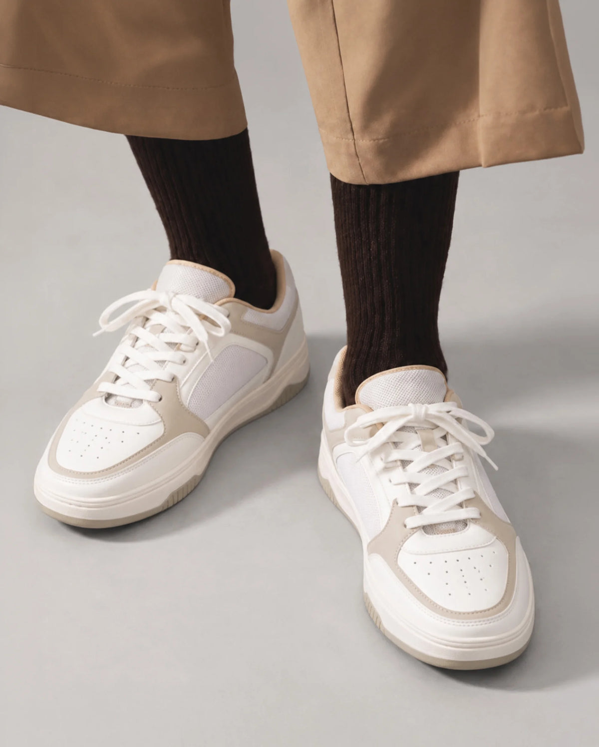 Stellar Nexus Dynamic White Beige Sneakers - Lino Perros