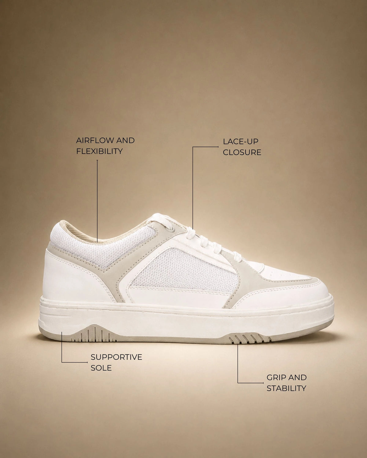 Stellar Nexus Dynamic White Beige Sneakers