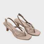 Hepburn Glam Beige Kitten Heels - Lino Perros