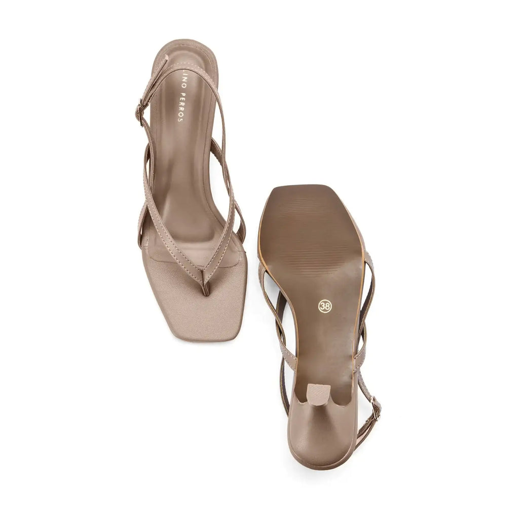 Hepburn Glam Beige Kitten Heels - Lino Perros