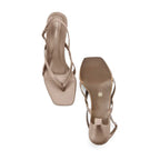 Hepburn Glam Beige Kitten Heels - Lino Perros