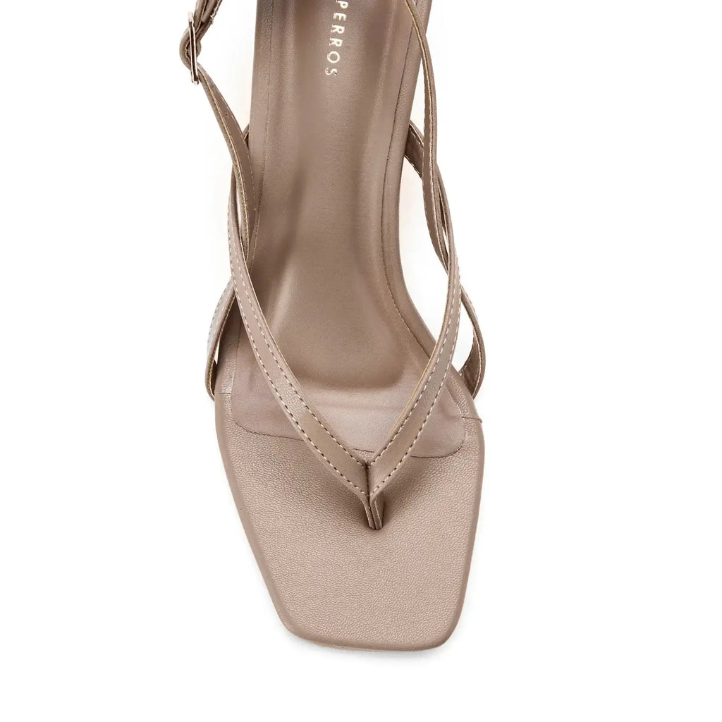 Hepburn Glam Beige Kitten Heels - Lino Perros