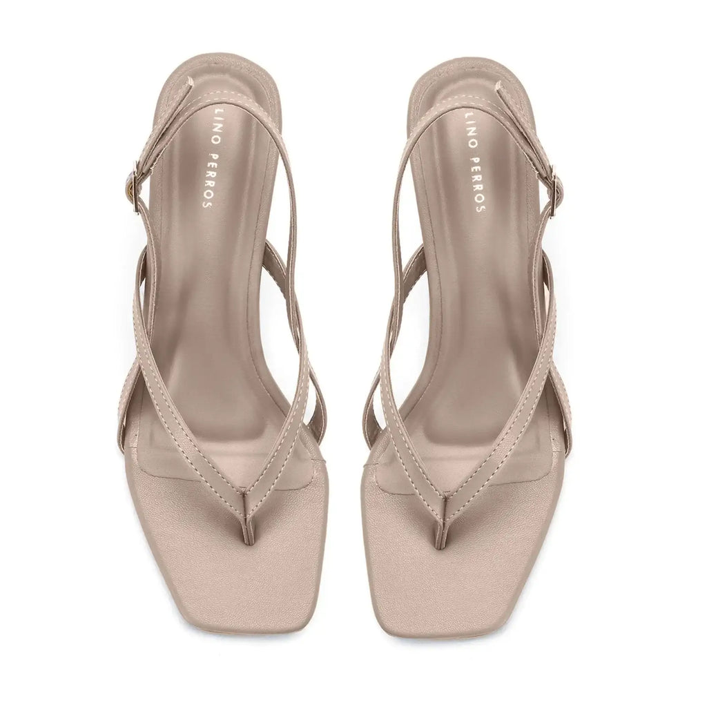 Hepburn Glam Beige Kitten Heels - Lino Perros