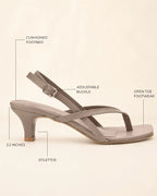 Hepburn Glam Beige Kitten Heels - Lino Perros