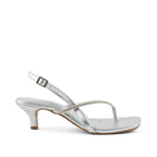 Hepburn Glam Silver Kitten Heels - Lino Perros