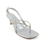 Hepburn Glam Silver Kitten Heels - Lino Perros