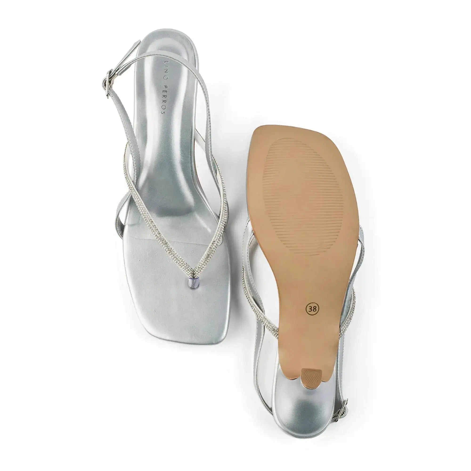 Hepburn Glam Silver Kitten Heels - Lino Perros