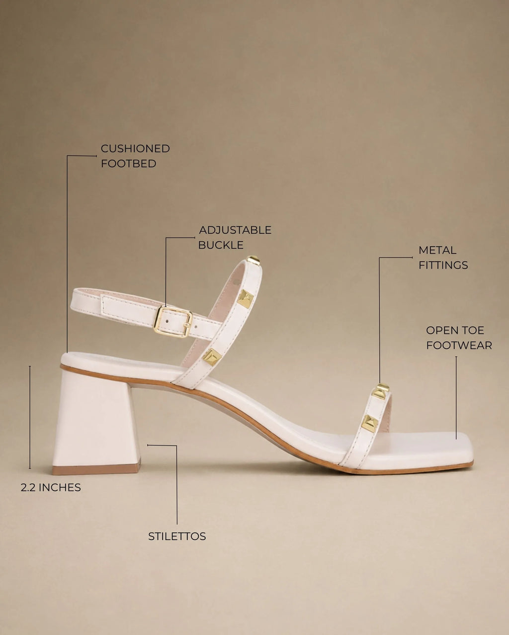 Gabbana Elegance Block Off White Heels - Lino Perros