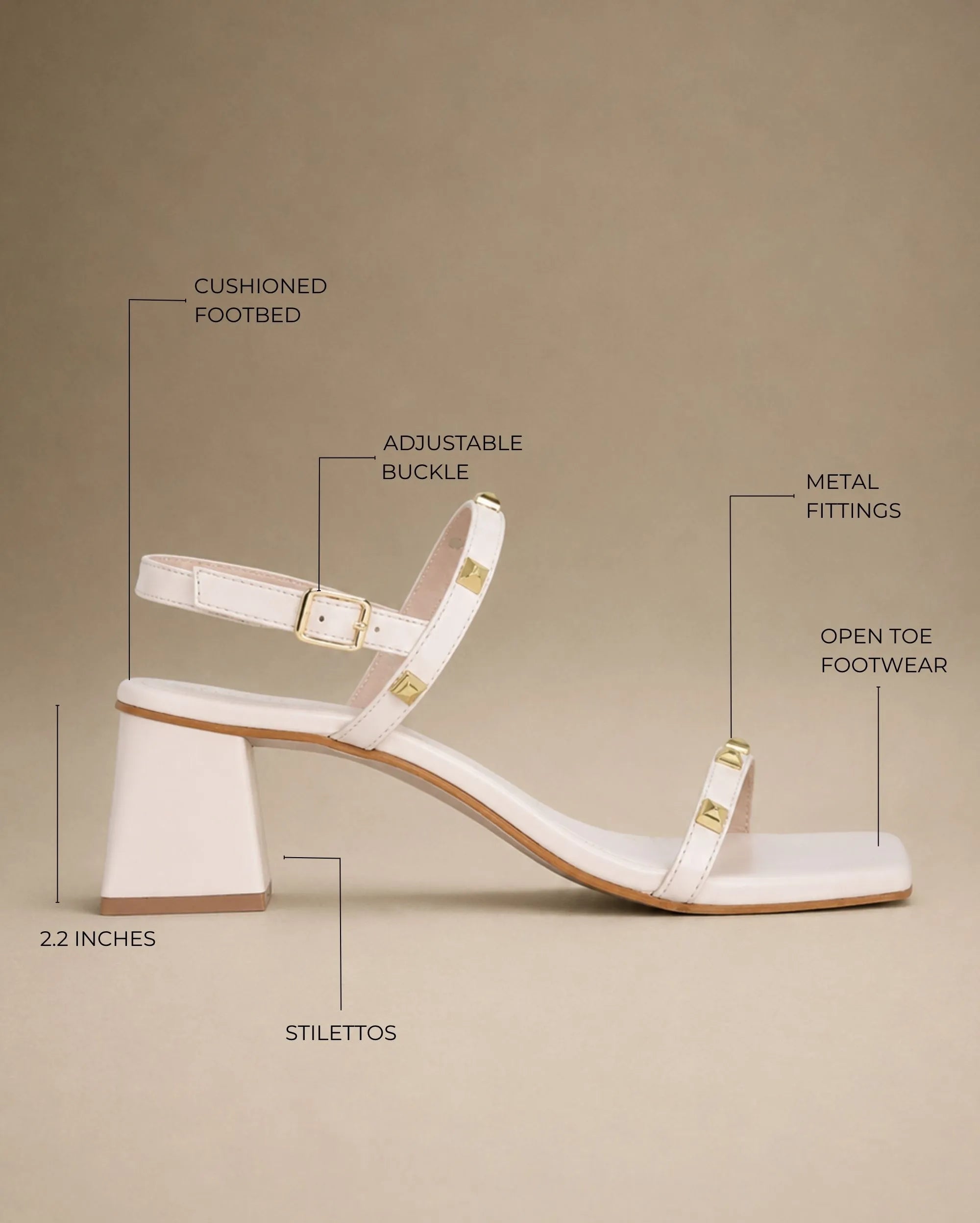 Gabbana Elegance Block Off White Heels - Lino Perros
