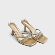 Victoria Vera Gold Heels