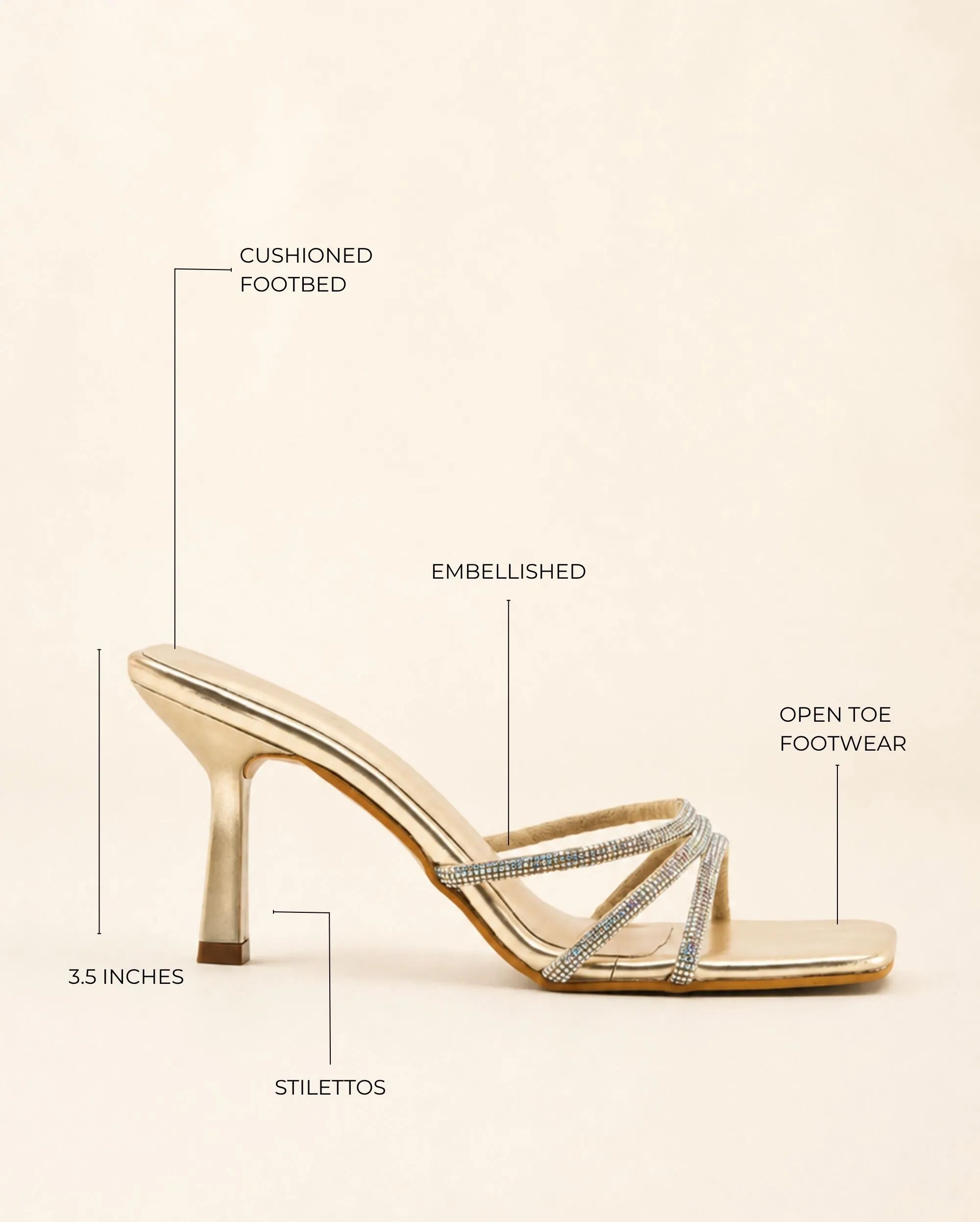 Victoria Vera Gold Heels - Lino Perros