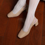 Gabbana Lady Square Beige Toe Pumps
