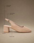 Gabbana Lady Square Beige Toe Pumps - Lino Perros