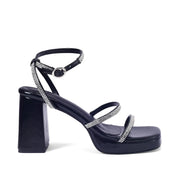 Tiffany High Fashion Platform Black Sandals