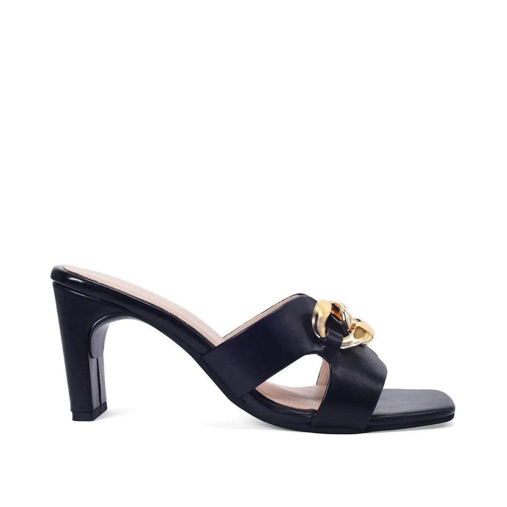 Gabbana Flower Heel Black Sandal - Lino Perros