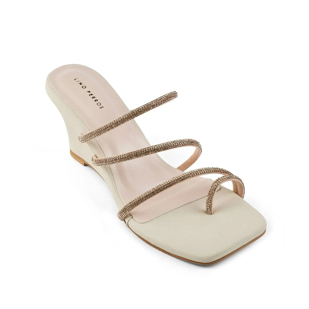 Lopez Glitz Party Beige Wedges - Lino Perros