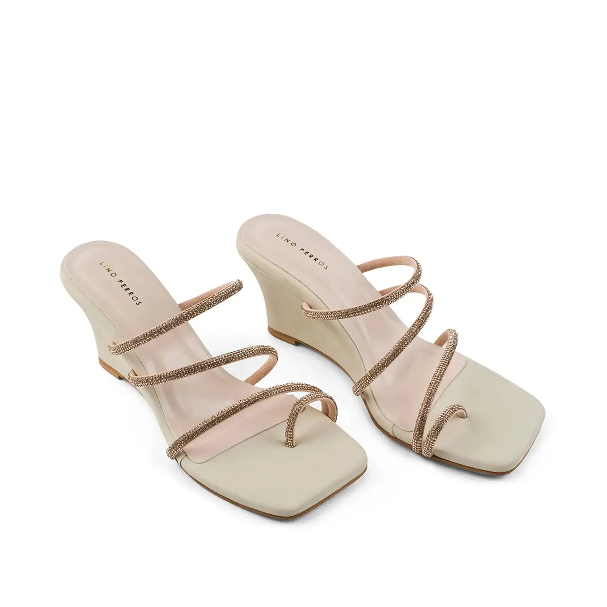 Lopez Glitz Party Beige Wedges - Lino Perros