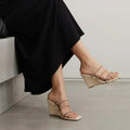 Lopez Glitz Party Beige Wedges - Lino Perros