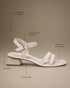 Women Elegant Essence Block Off White Heel - Lino Perros
