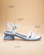 Women Elegant Essence Block Blue Heel - Lino Perros