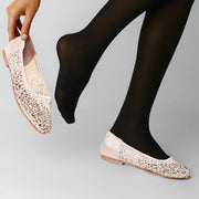 Mary Crystalline Gold flats
