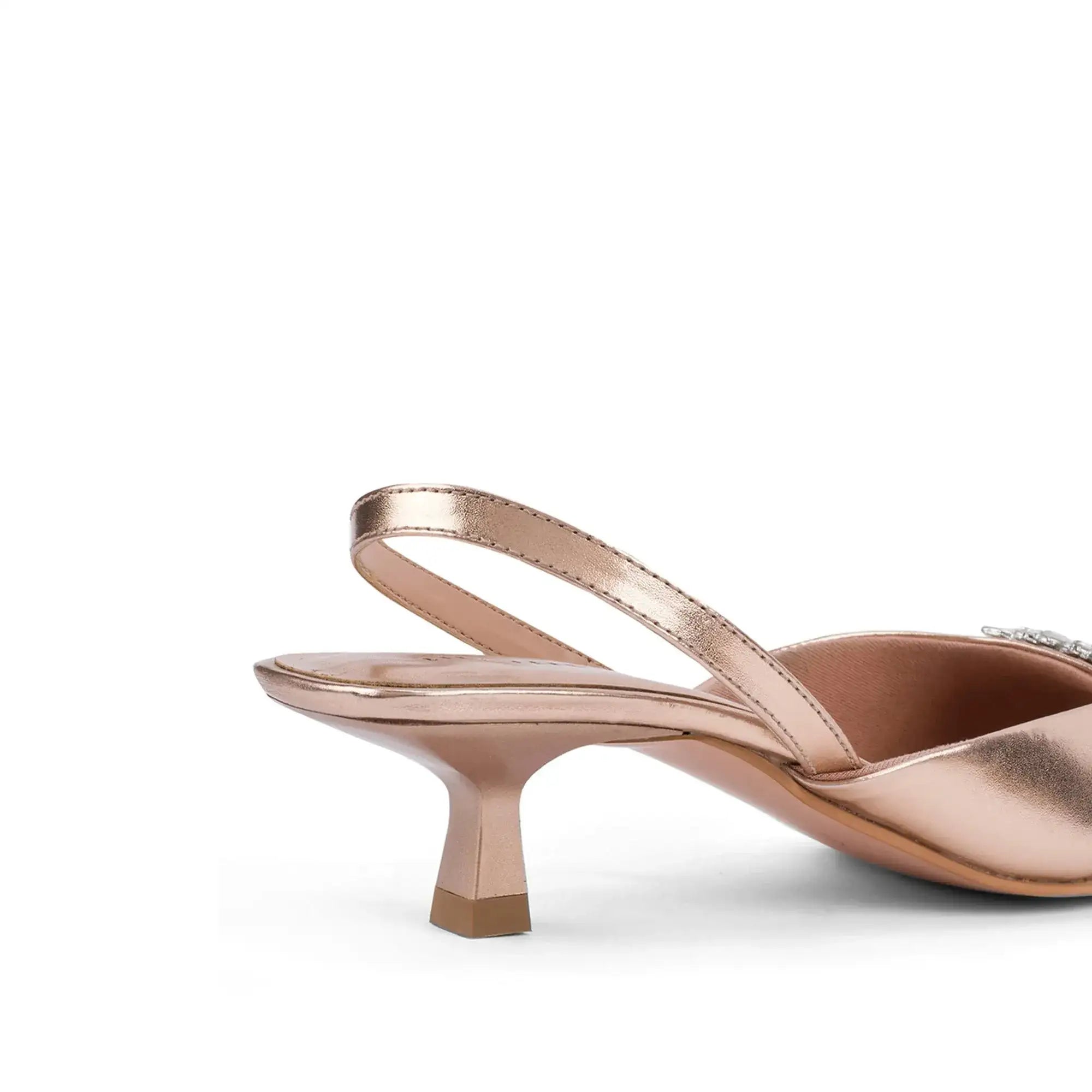 Gaga Crystal Broach Slingback Heels - Lino Perros