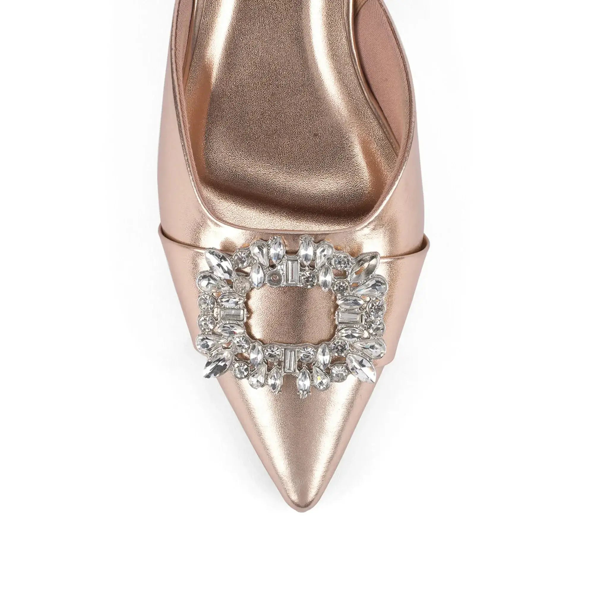 Gaga Crystal Broach Slingback Heels - Lino Perros