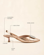 Gaga Crystal Broach Slingback Heels