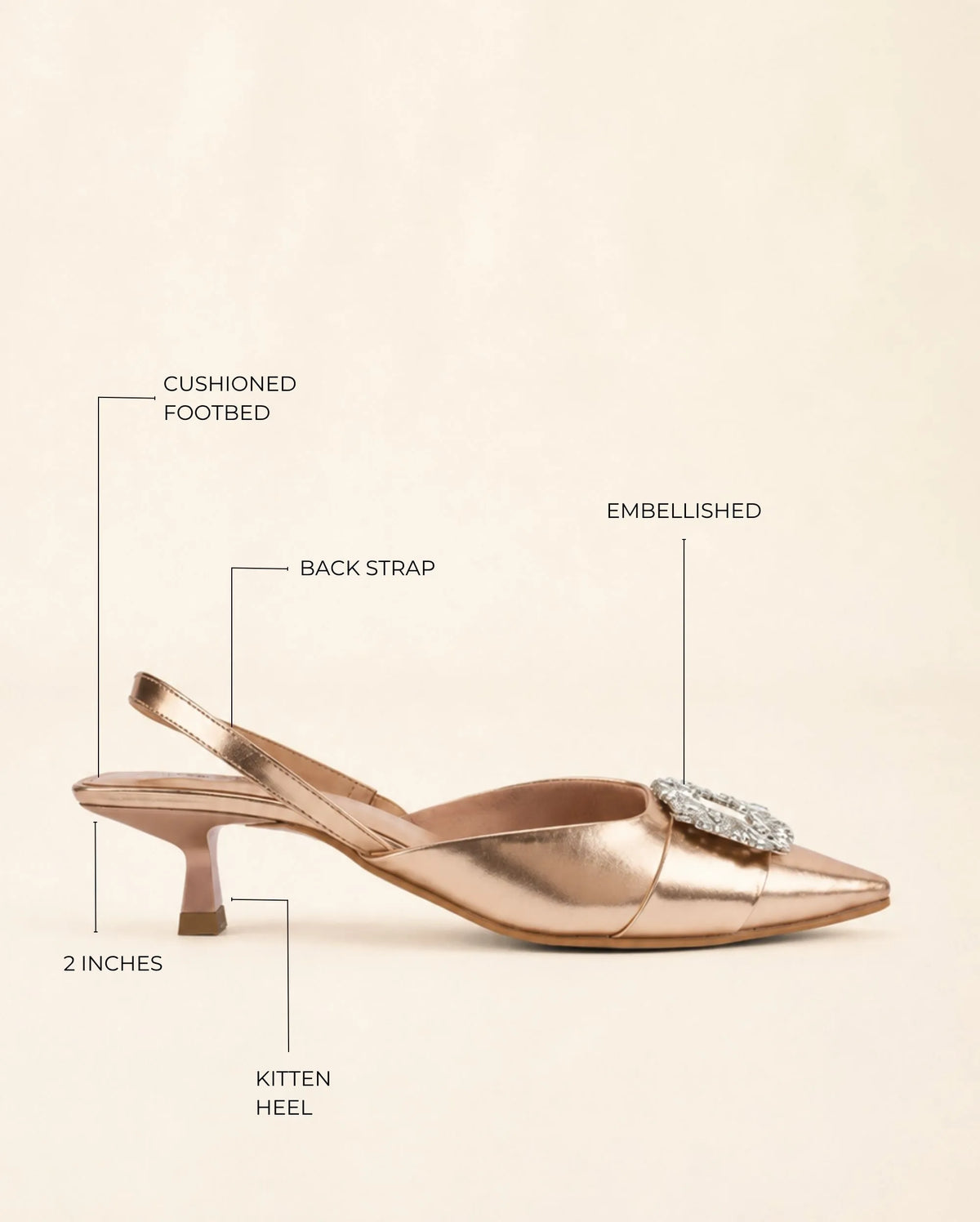 Gaga Crystal Broach Slingback Heels