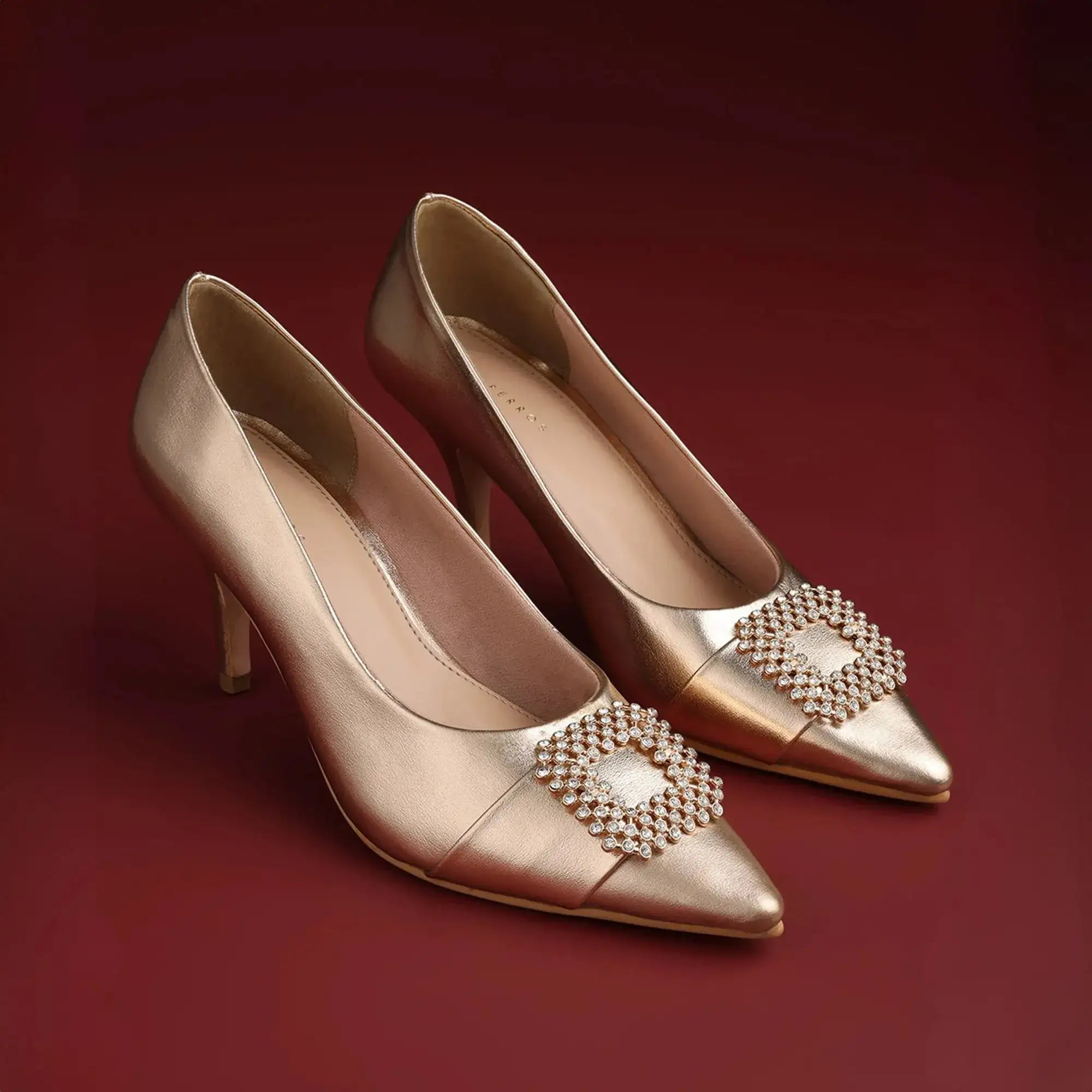 Gaga Broach Rose Gold Luminous Pumps - Lino Perros