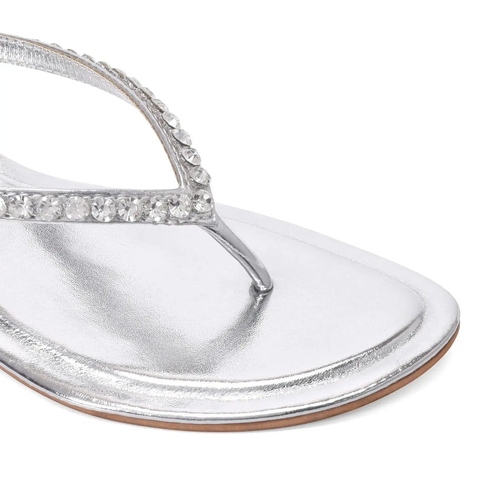 Mary Chic Comfort Silver Flats - Lino Perros
