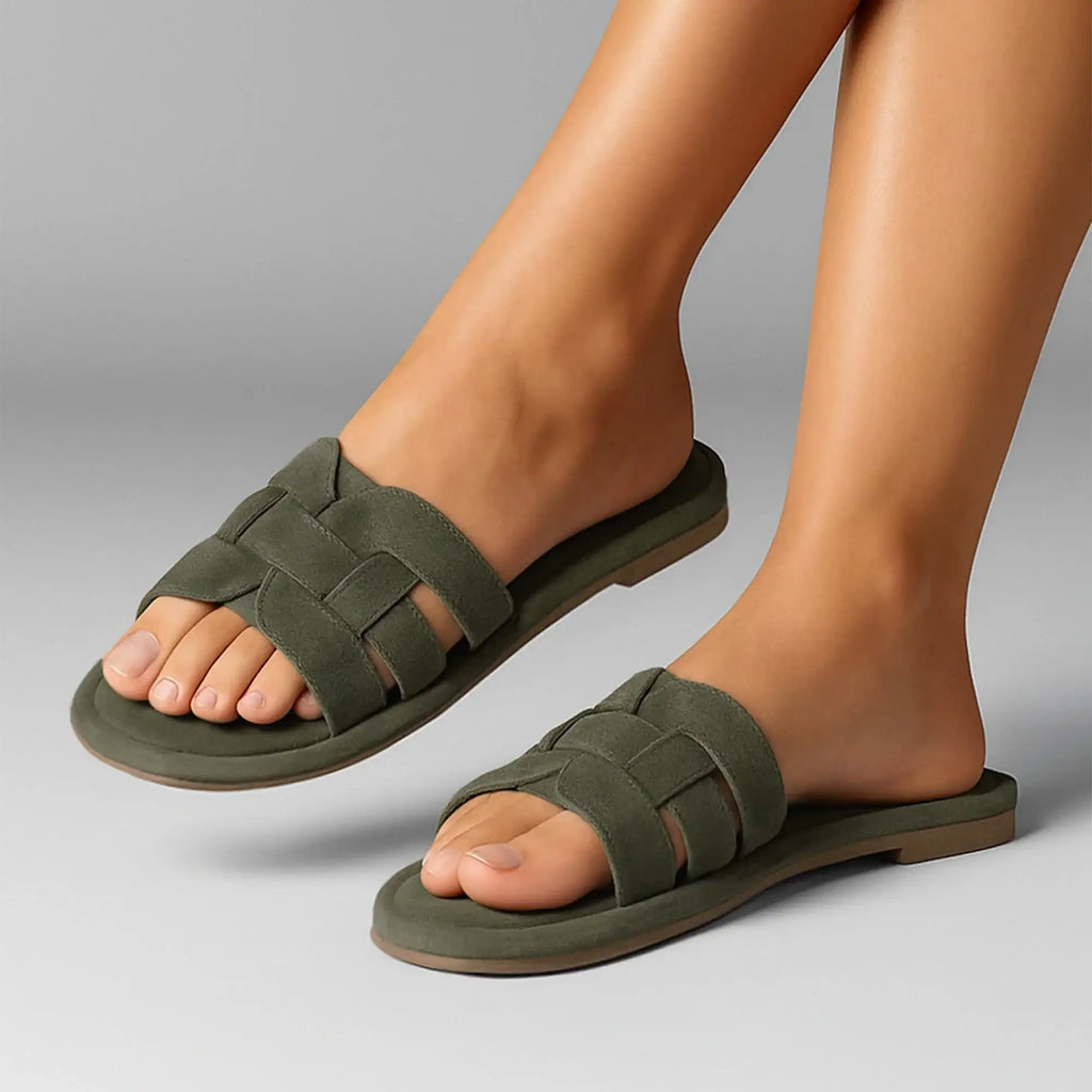 Mary Classic Comfort Green Flats - Lino Perros