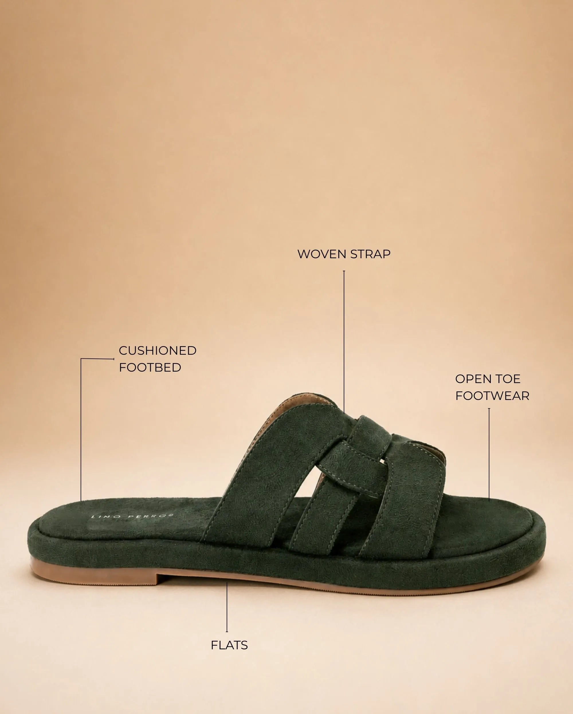 Mary Classic Comfort Green Flats - Lino Perros