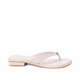 Mary Open-Toe Off White Flat Slides