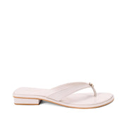 Mary Open-Toe Off White Flat Slides