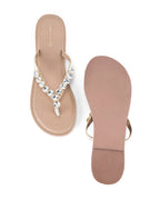 Mary Stylish Embellished Beige Flats
