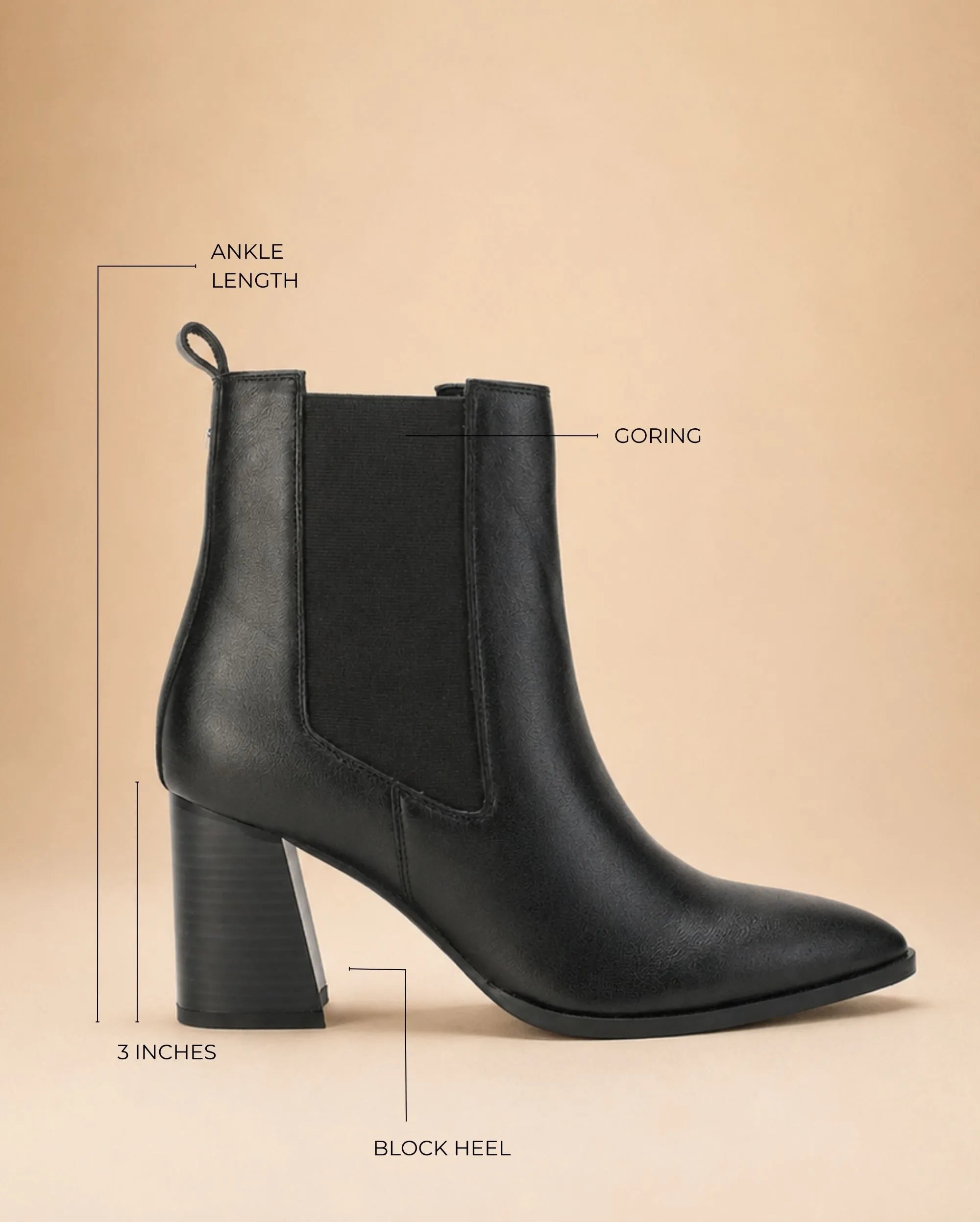Ava Leather Chelsea Black Boots - Lino Perros