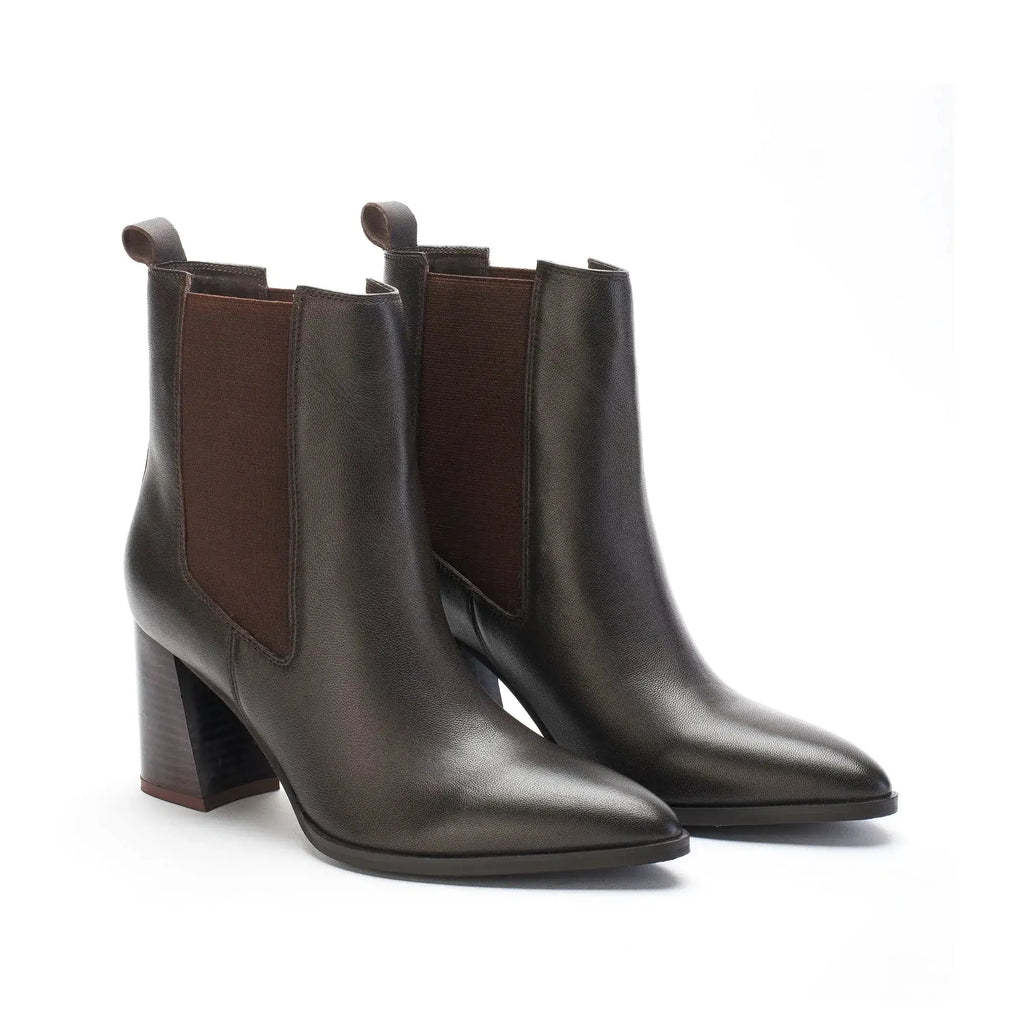 Ava Leather Chelsea Brown Boots - Lino Perros