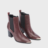 Ava Leather Chelsea Cherry Boots