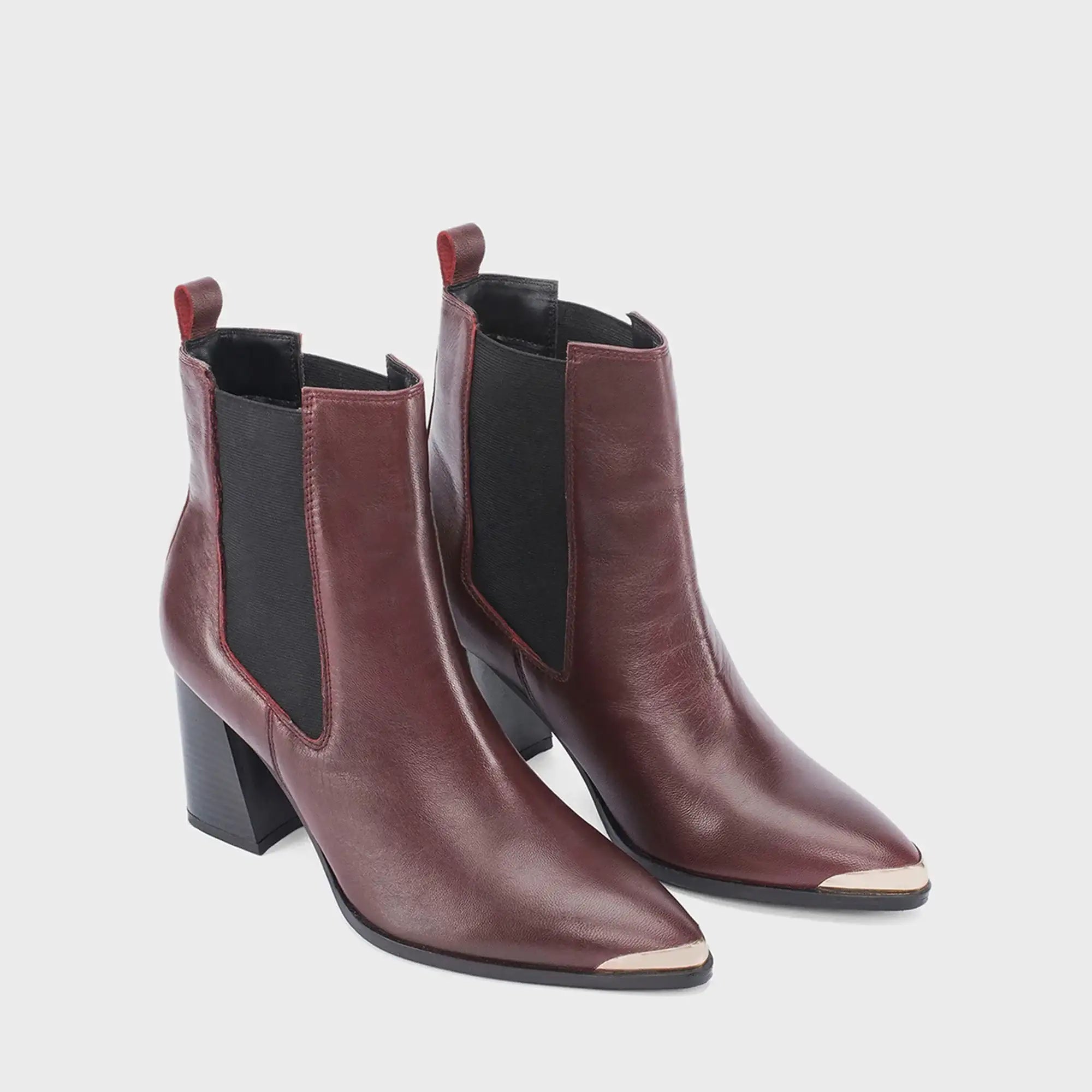 Ava Leather Chelsea Cherry Boots - Lino Perros