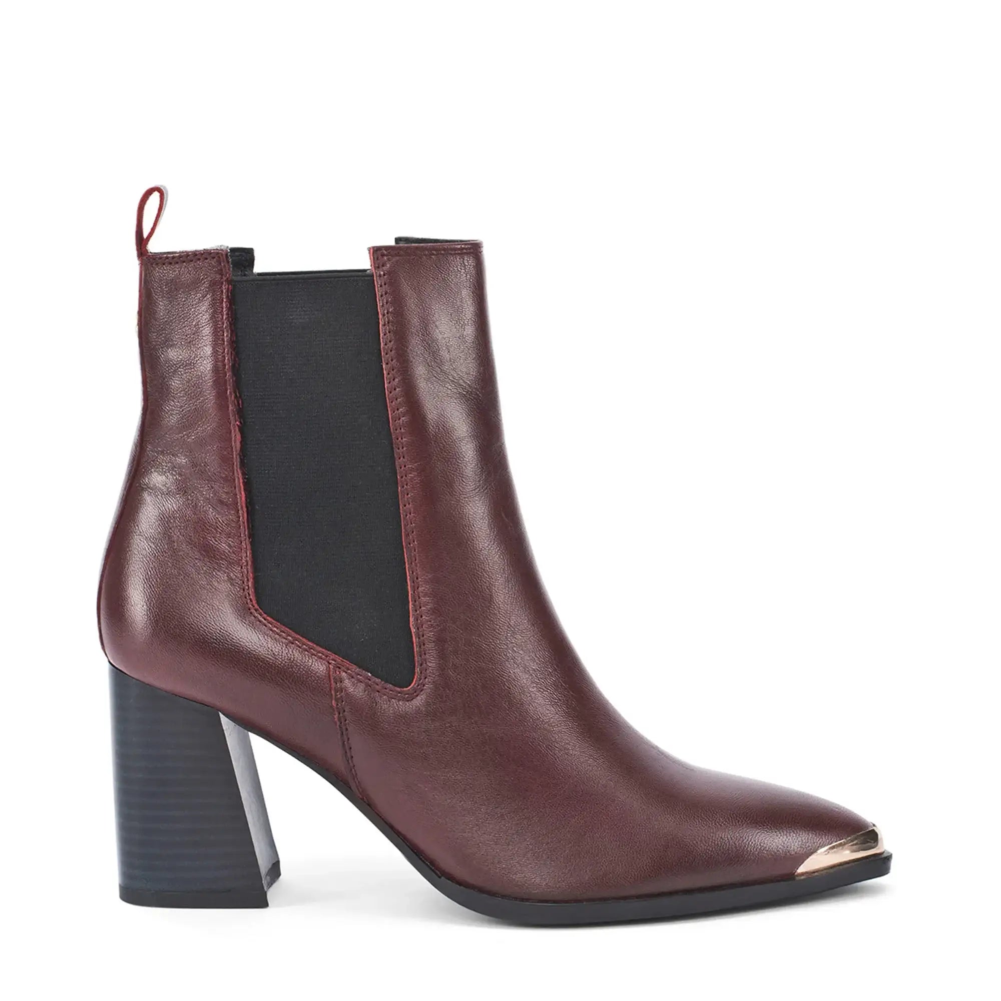 Ava Leather Chelsea Cherry Boots - Lino Perros