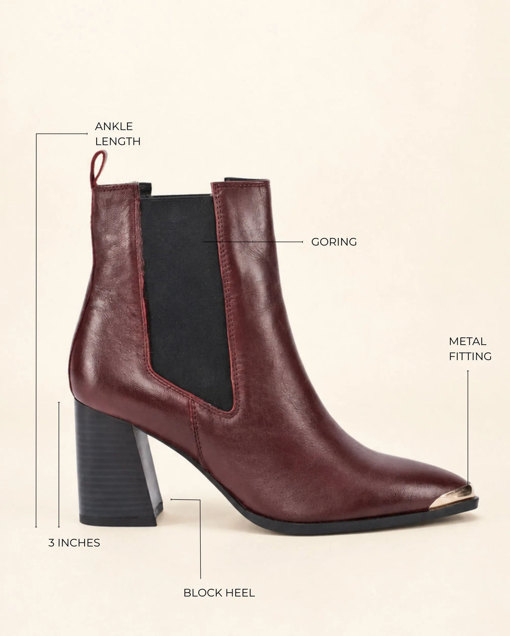 Ava Leather Chelsea Cherry Boots - Lino Perros