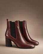Ava Leather Chelsea Cherry Boots - Lino Perros