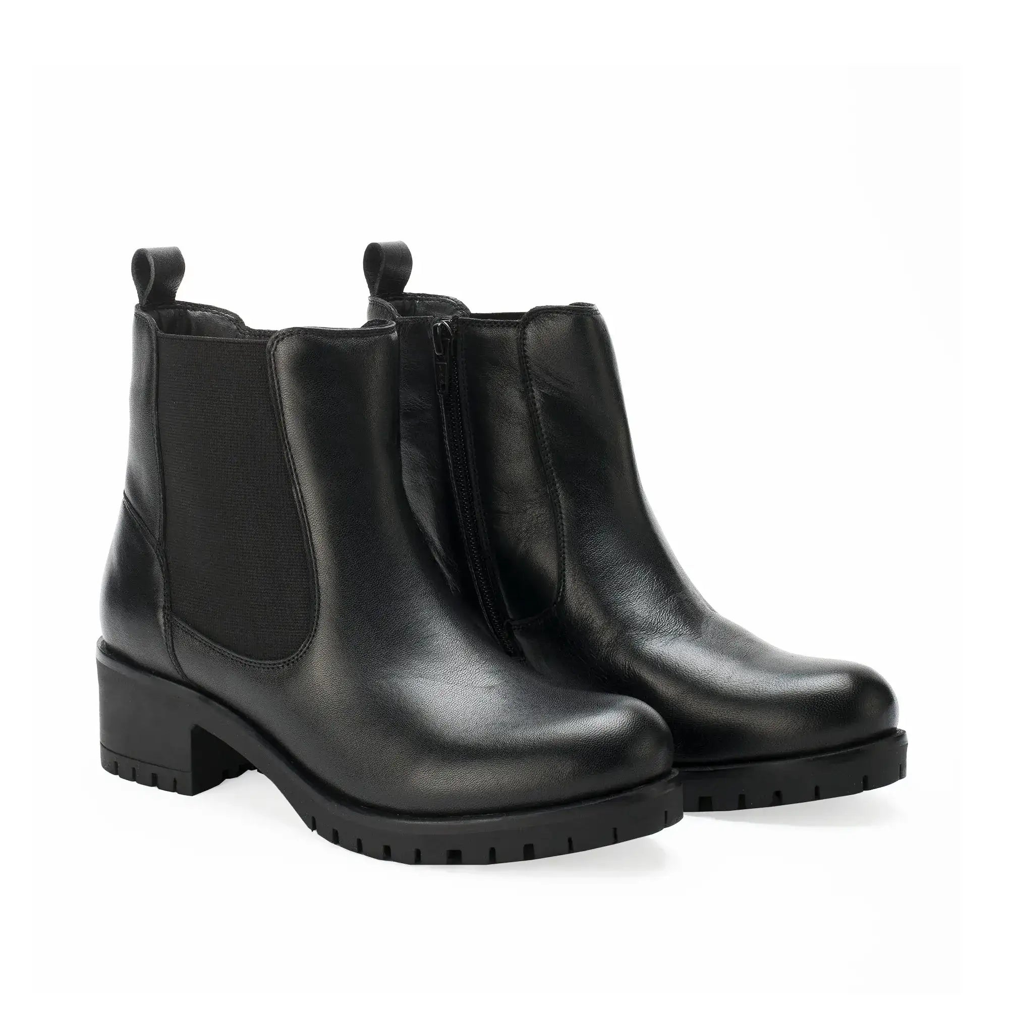 Ava Leather Regular Black Boots - Lino Perros