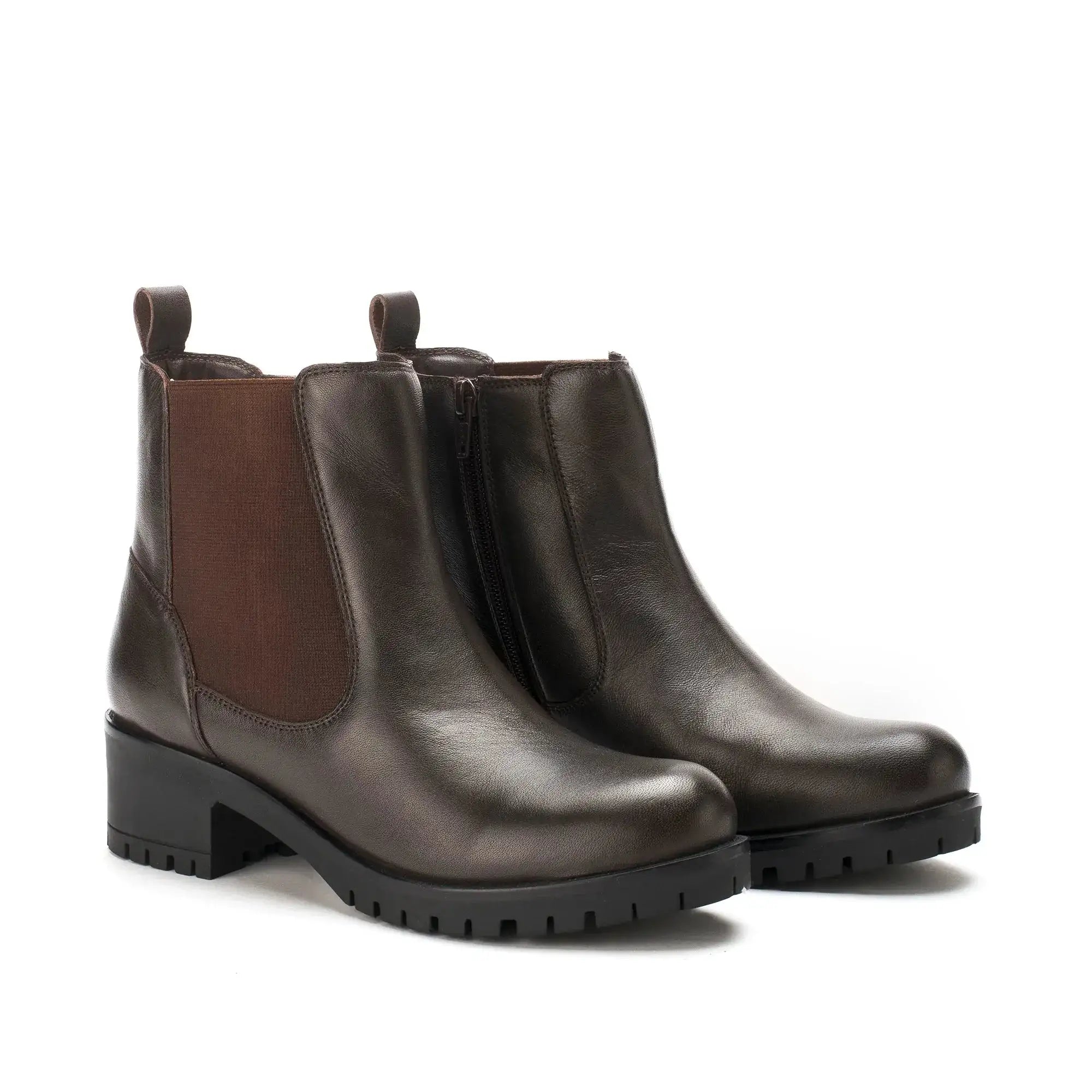 Ava Leather Regular Brown Boots - Lino Perros