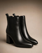 Ava Leather Regular Black Boots - Lino Perros